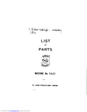 Singer 114-27 Parts List