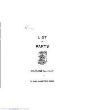 Singer 114-31 Parts List