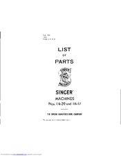 Singer 114-41 Parts List