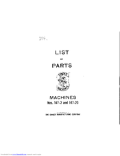 Singer 147-2 Parts List