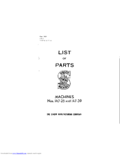 Singer 147-39 Parts List