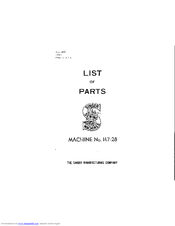 Singer 147-28 Parts List