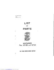 Singer 147-81 Parts List