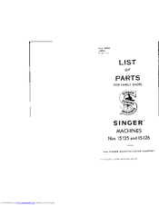 Singer 15-125 Parts List