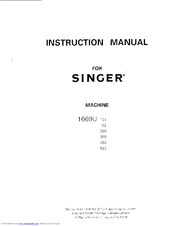Singer 1669U500 Instruction Manual