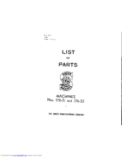 Singer 176-21 Parts List