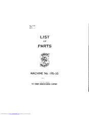 Singer 176-35 Parts List