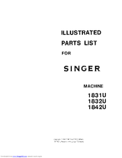 Singer 1832U Illustrated Parts List