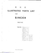 Singer 1591D300B Illustrated Parts List