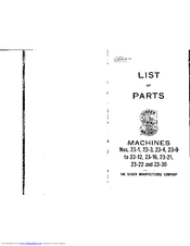 Singer 23-22 Parts List