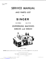 Singer 246K51 Service Manual & Parts List