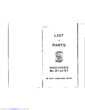 Singer 36-3 List Of Parts