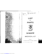 Singer 43-7 List Of Parts