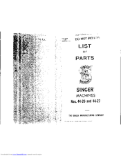 Singer 44-27 List Of Parts