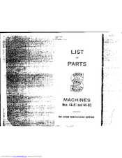Singer 44-83 List Of Parts