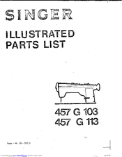 Singer 457 G 103 Illustrated Parts List