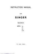 Singer 457A143A Instruction Manual