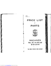 Singer 81-11 Parts Manual