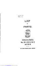 Singer 96-16 List Of Parts