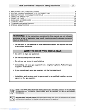 Smeg Freestanding Gas Range C6GGXU Instructions For Use Manual