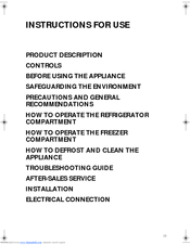Smeg FR220A1 Instructions For Use Manual