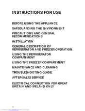 Smeg Fridge Freezer CR325ANF Instructions For Use Manual