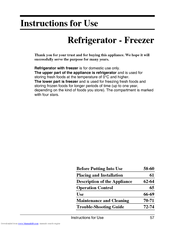 Smeg Refrigerator-Freezer CR320A Instructions For Use Manual