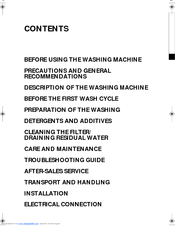 Smeg Washing Machine KTL6 Instruction Manual