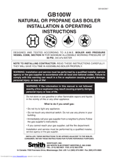 Smith Cast Iron Boilers GB100W Installation & Operating Instructions Manual