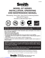 Smith Cast Iron Boilers GT Series Installation & Operation Manual