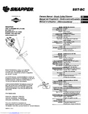 Snapper SST-BC Owner's Manual