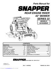 Snapper 421622BVE Parts Manual
