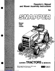 Snapper 1650A Operator's Manual
