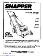 Snapper P21357B Safety Instructions & Operator's Manual