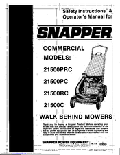 Snapper 21500PC Safety Instructions & Operator's Manual