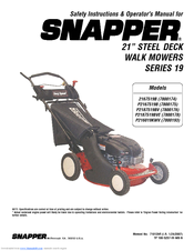 Snapper 7800178 Safety Instructions & Operator's Manual