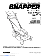 Snapper 2167519BFC, P2167519BFC, P2187 Operator's Manual
