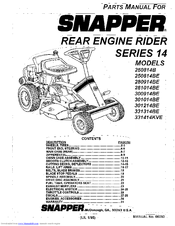 Snapper 301214BE Parts Manual