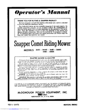 Snapper Comet 3080S Operator's Manual