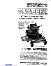 Snapper 4111X5S Safety Instructions & Operator's Manual