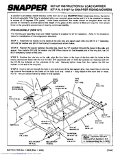 Snapper 6-0197 Setup Instructions