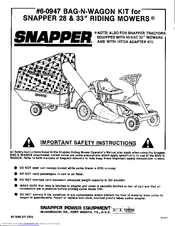 Snapper 6-0947 Installation Instructions Manual