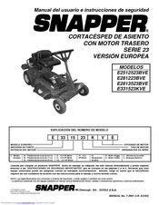 Snapper E281223BVE Manual Del Usuario
