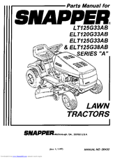 Snapper ELT120G33AB Parts Manual