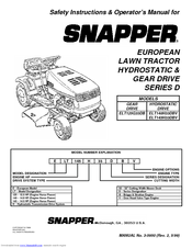 Snapper ELT140H33DBV Safety Instructions & Operator's Manual