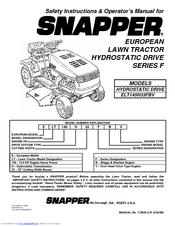 Snapper ELT145H33FBV Safety Instructions & Operator's Manual