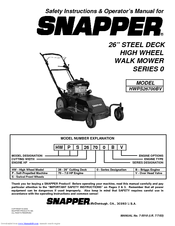 Snapper HWPS26700BV Safety Instructions & Operator's Manual