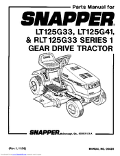 Snapper LT125G33 Parts Manual
