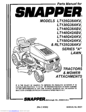 Snapper LT125G38AKV Parts Manual