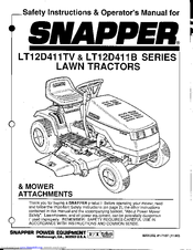 Snapper LT12D411B Series Safety Instructions & Operator's Manual